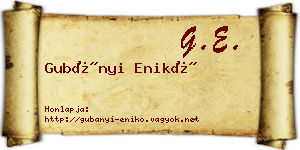 Gubányi Enikő névjegykártya